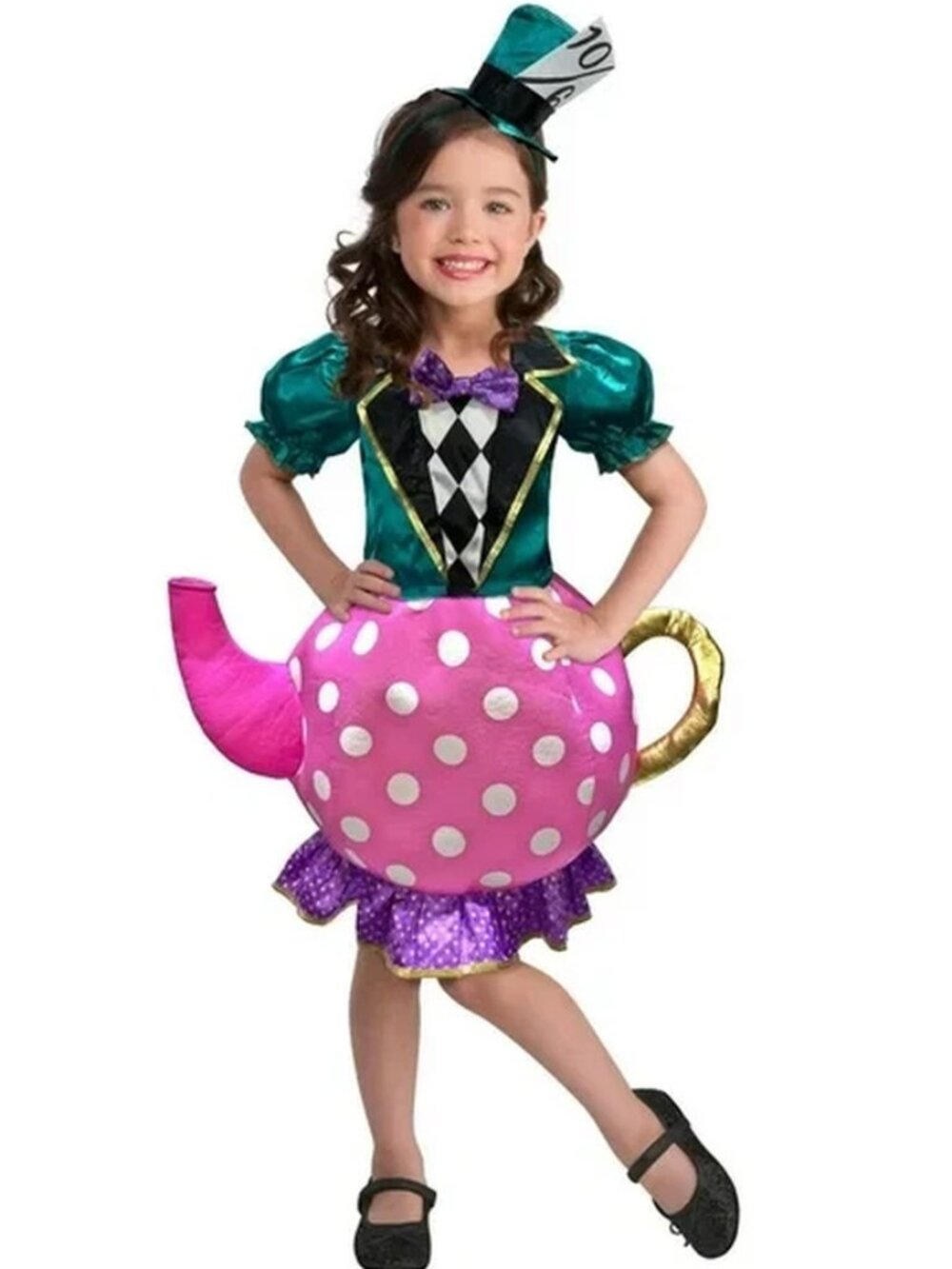 Palamon Girl's Mad Hatter Tea Party Halloween Costume - Toddler (3-4T)